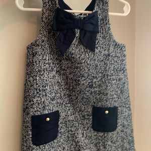 Navy dress — perfect for fall pictures